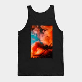 Orange Abstract Painting Tank Top